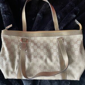 Gucci Abbey Tote Metallic Leather Hawaii Exclusive